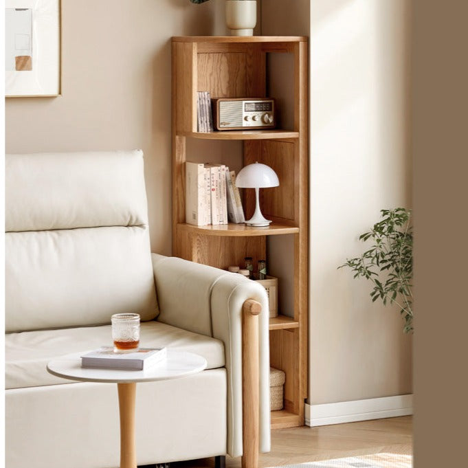 Oak Solid Wood corner bookshelf"