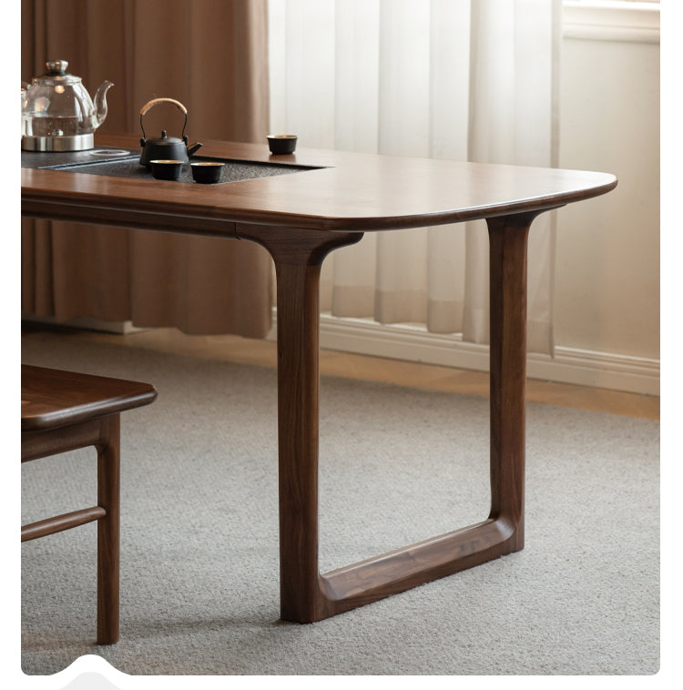 Black walnut solid wood tea table tea tray integrated,