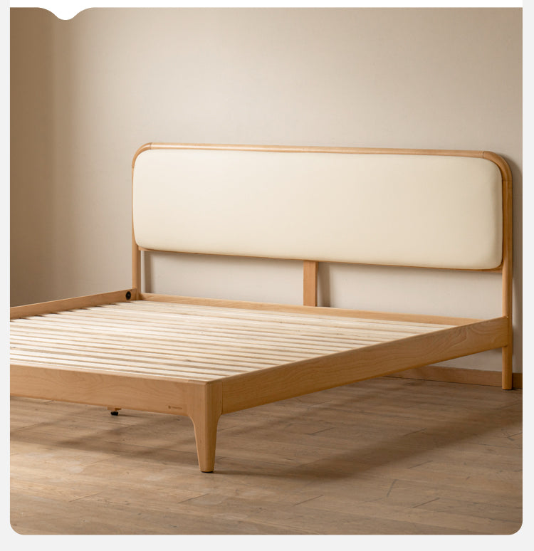 European Beech solid wood, Organic Leather bed"_)