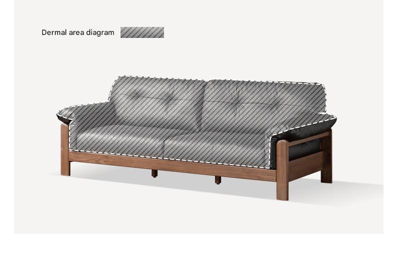 Ash Solid Wood Genuine leather, fabric sofa