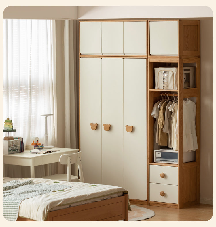 Oak Solid Wood Children's Wardrobe