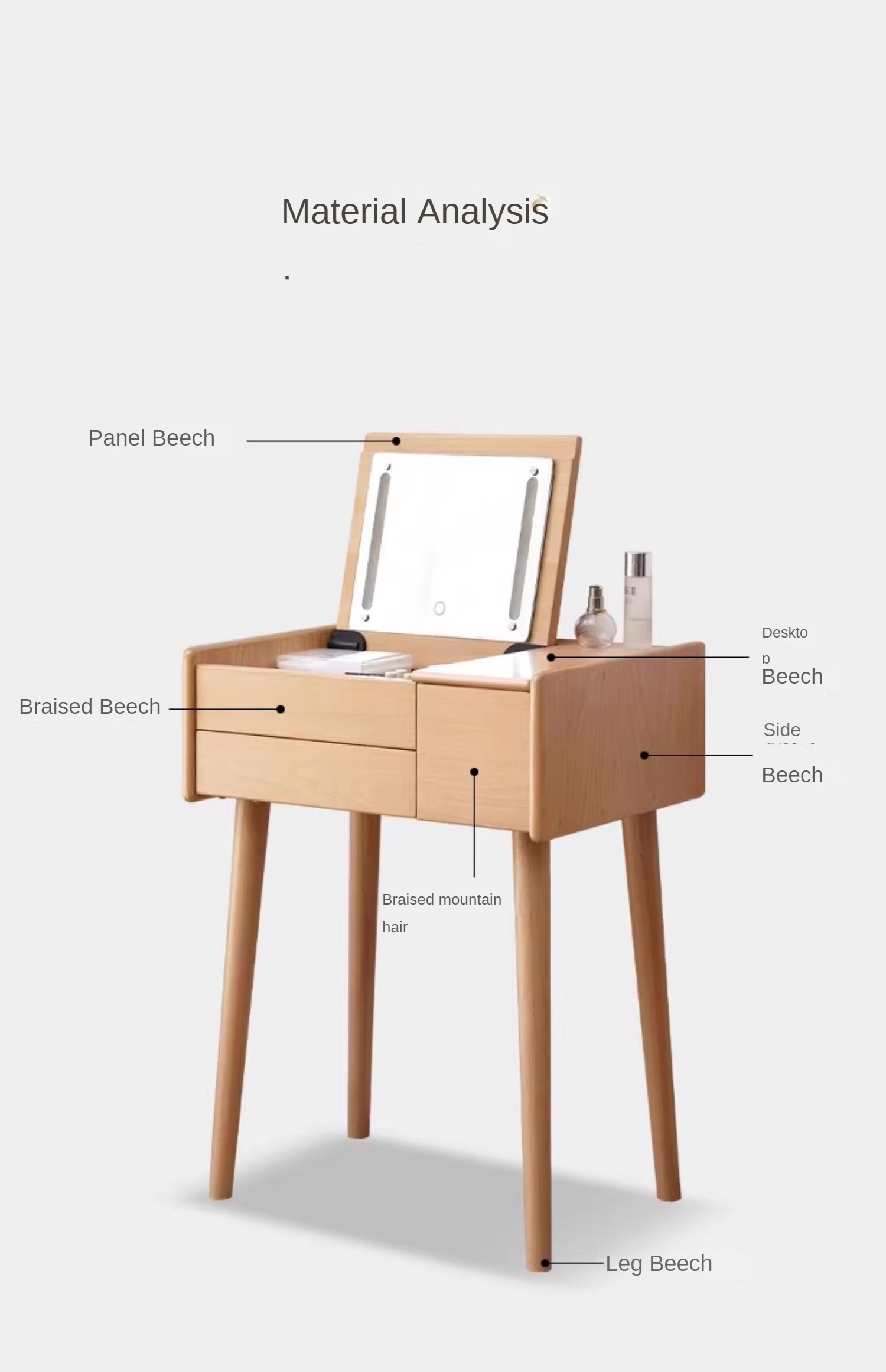 Beech Solid Wood Dressing Table "