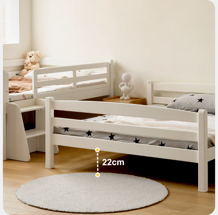 Beech, Birch solid wood children's bunk bed white detachable bed.