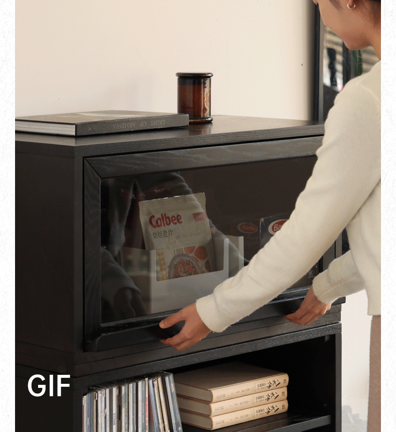 Oak Solid Wood TV Cabinet Modular with Modern Minimalist Storage