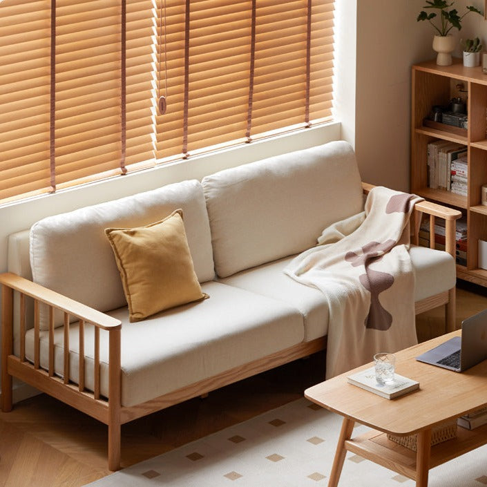 Oak solid wood sofa fabric "