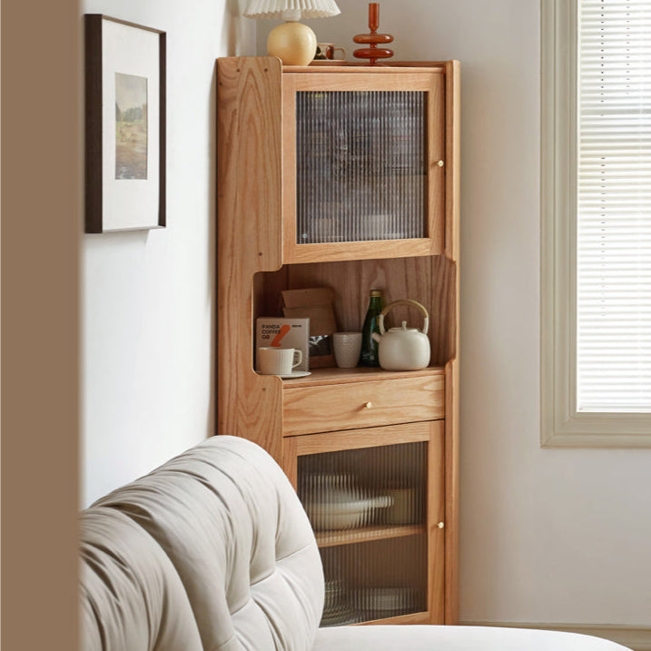 Oak Solid Wood Corner Side Cabinet Modern: