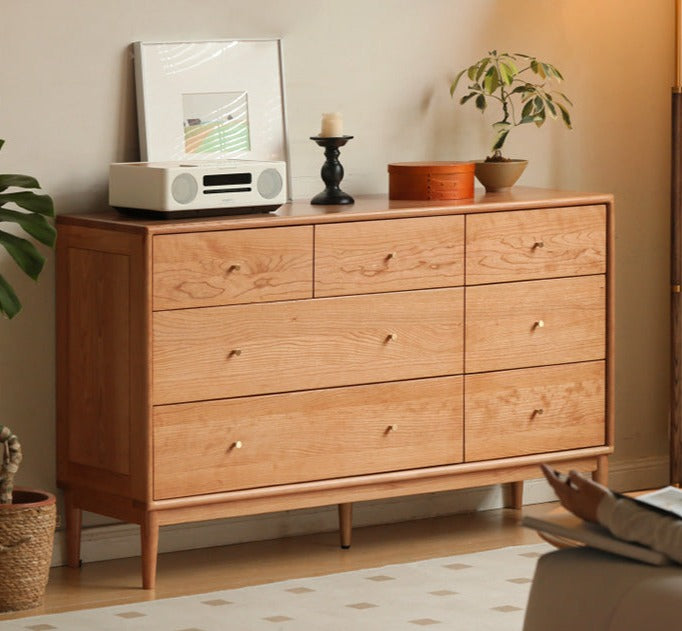 Cherry Wood Chest of Drawers: