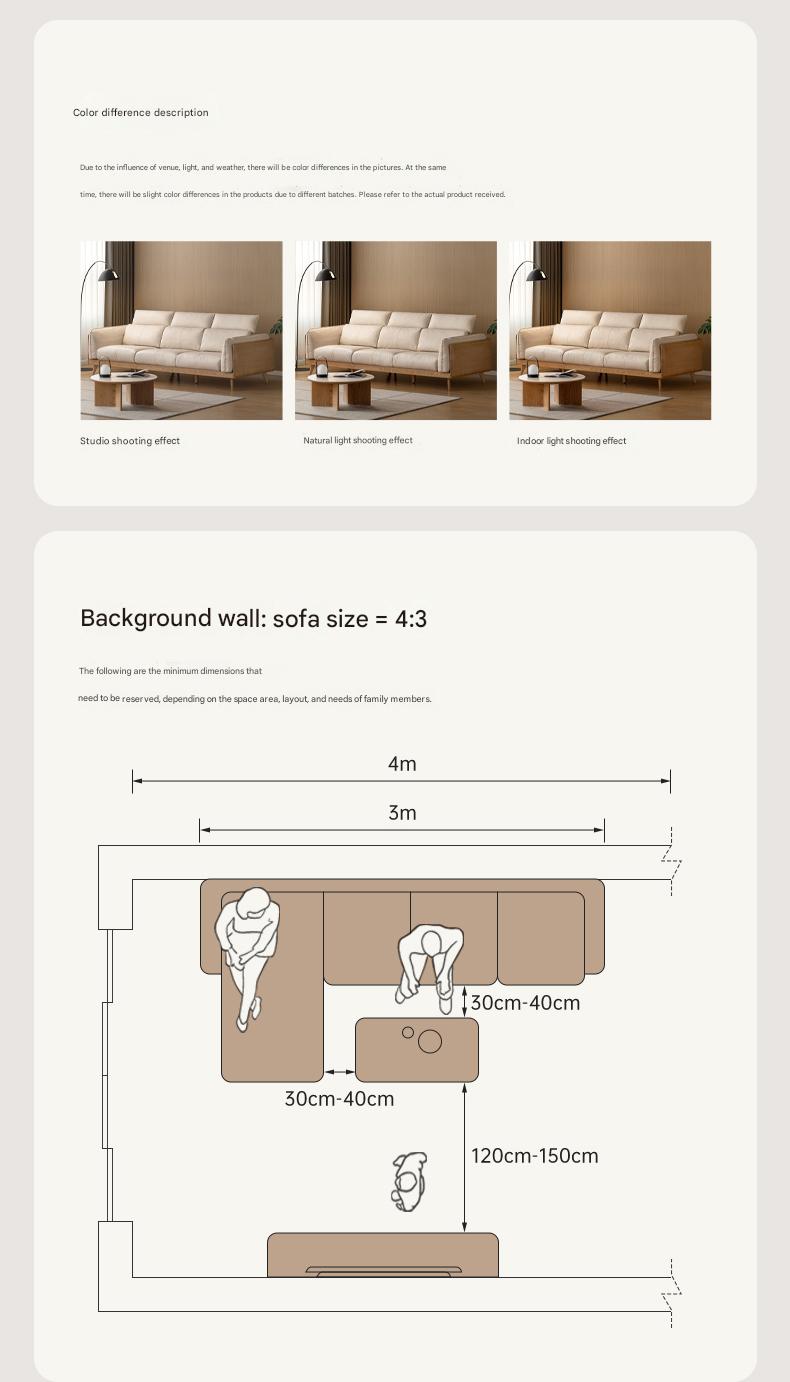 Ash Solid Wood high back Sofa genuine leather, fabric