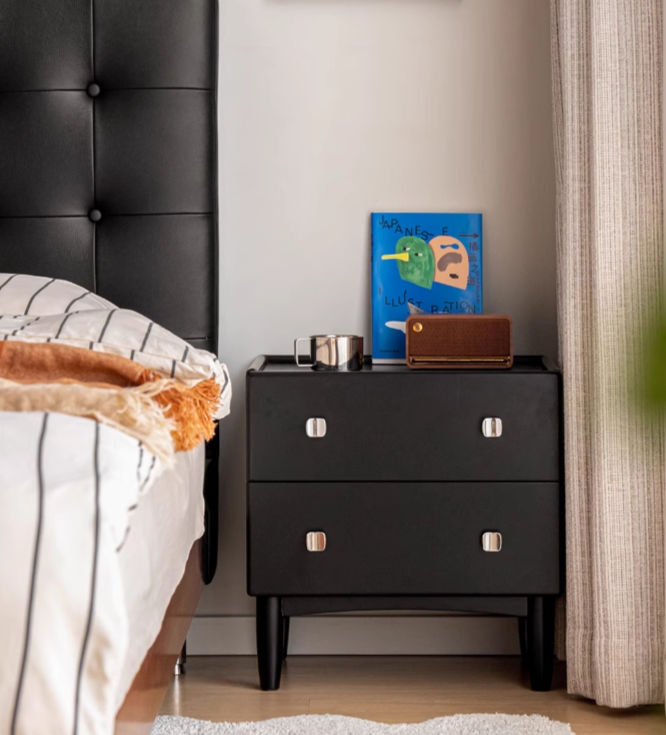 Rubber Solid Wood Classic Nightstand