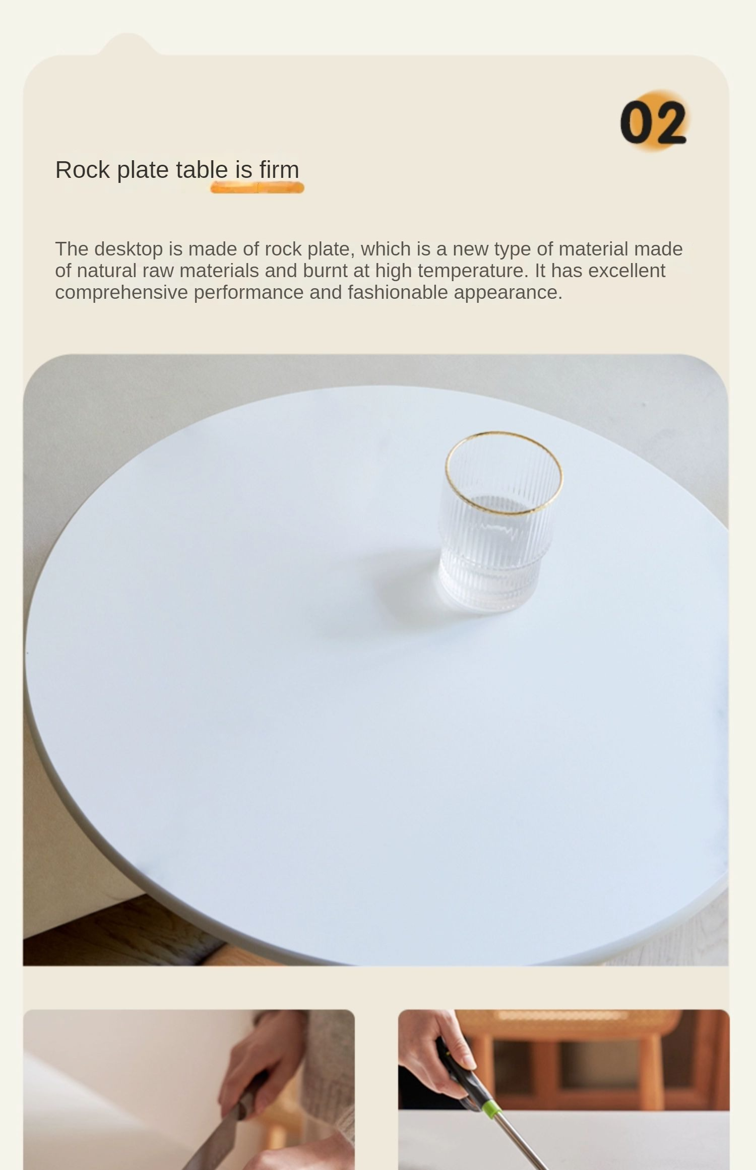 Beech solid wood coffee table slate side table combination-