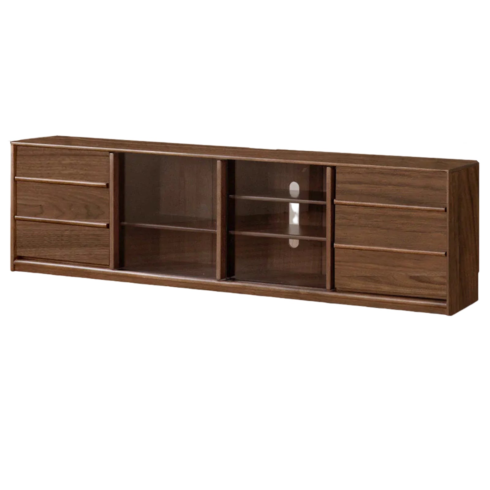 Golden Sandalwood, Black Walnut Solid Wood TV Cabinet