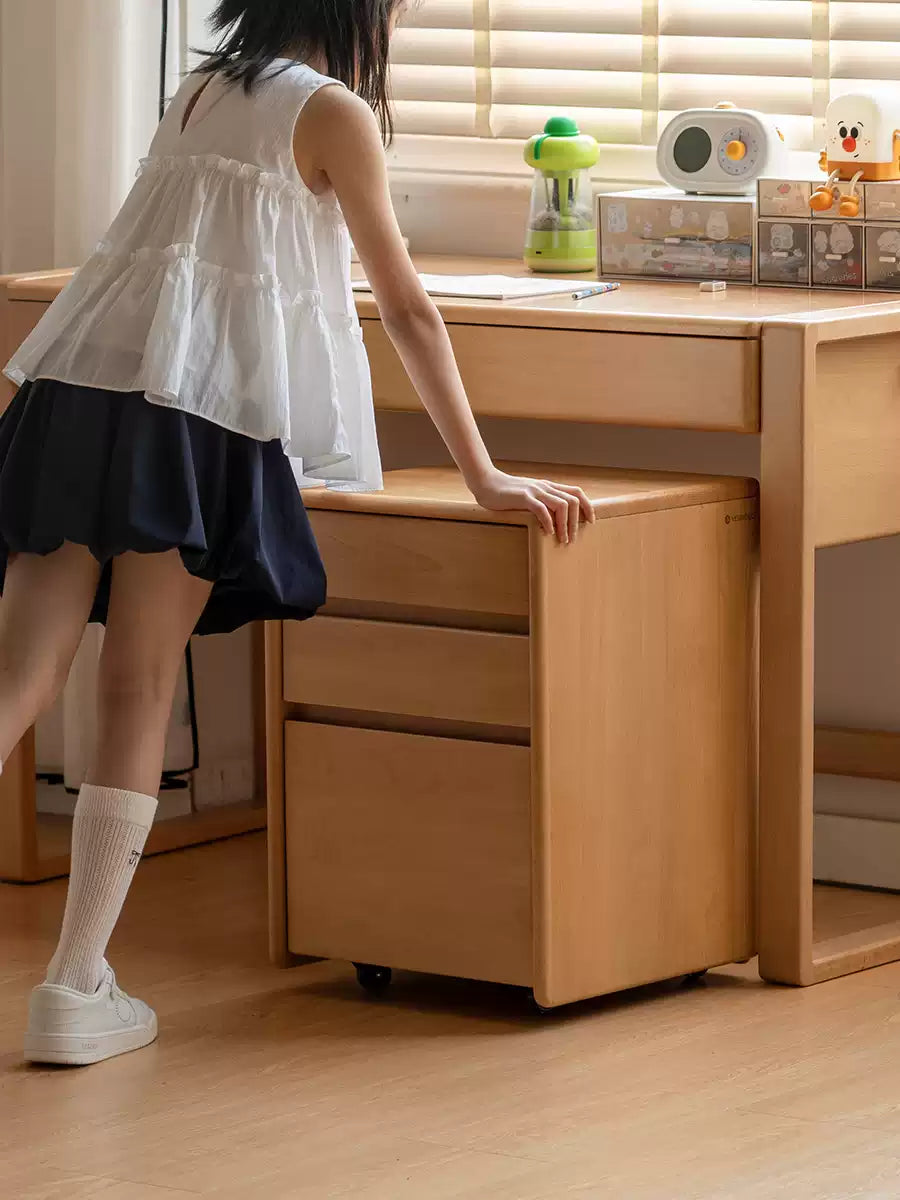 Beech Solid Wood, Solid RubberWood Drawer Multi-Functional Kids Nightstand