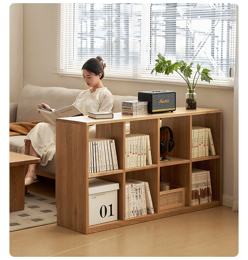 Ash solid wood bookcase simple floor bookshelf,