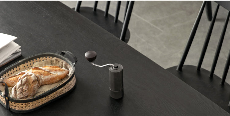 Oak Solid Wood Light Luxury Italian Black Dining Table"