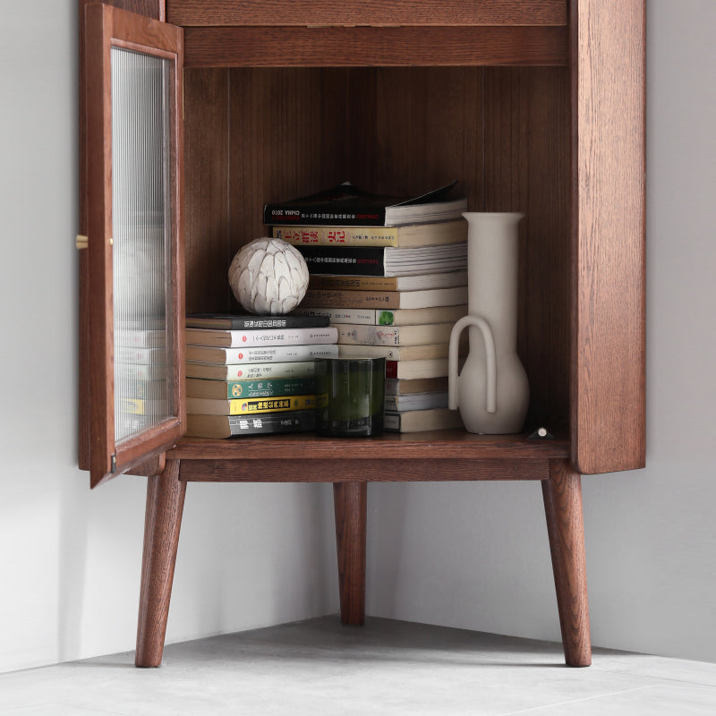 Oak Solid Wood Corner Side Cabinet