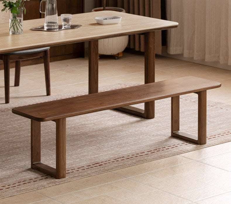 Black Walnut, White Ash Solid Wood Leisure Long Bench