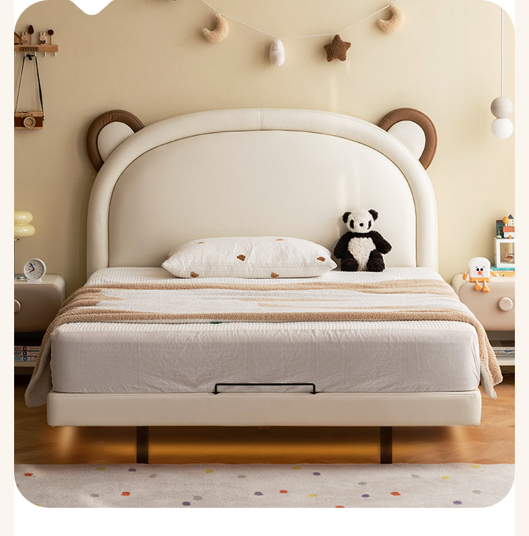 Organic Leather Children's Bed Bear with LED light<