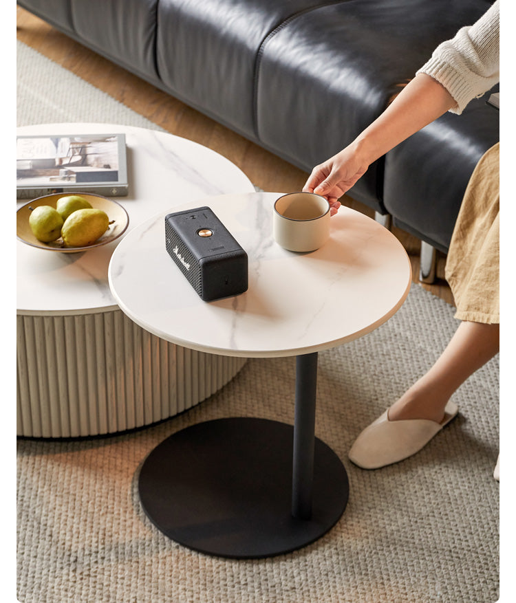 Rock Board Small Cream Style Modern Side Table