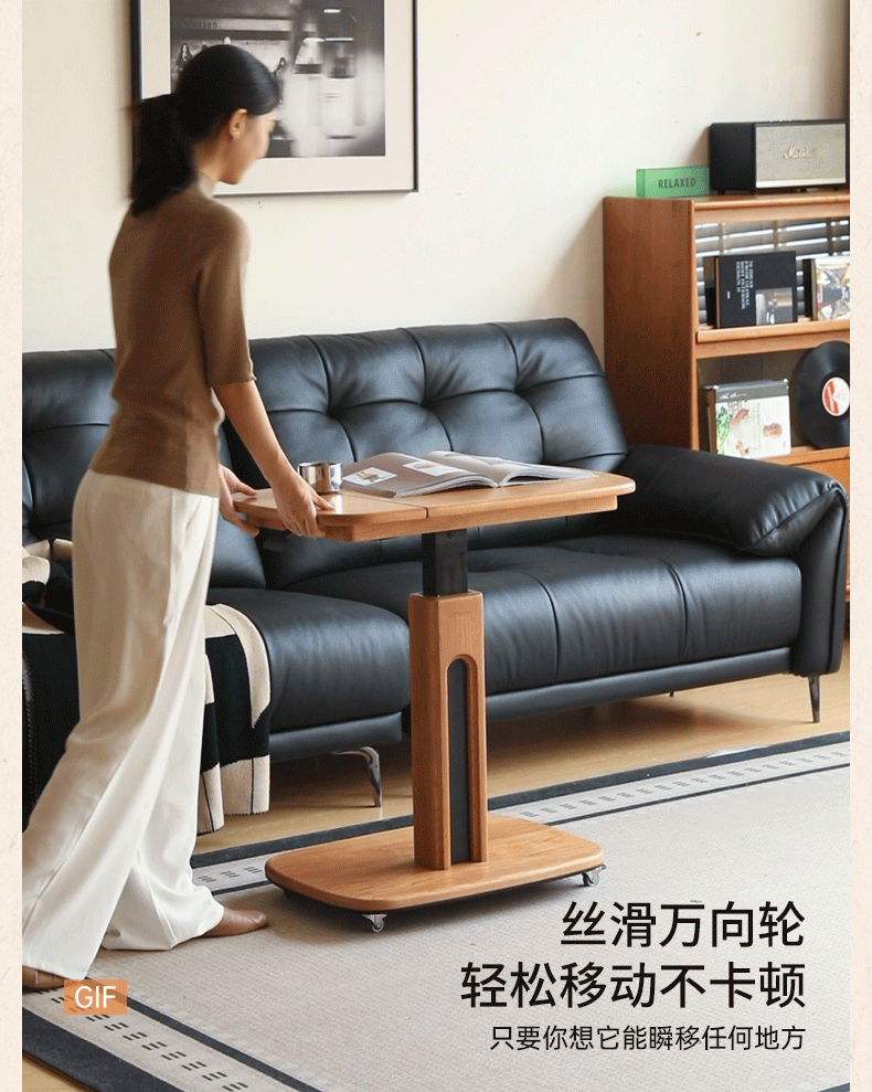 Cherry, Oak Solid Wood Elevating Desk Study Unit Mobile Desk