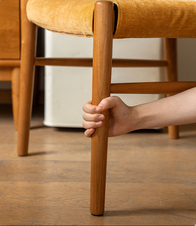 Set 4 pcs Cherry, Ash Solid Wood Artistic Retro Style Dining Chair