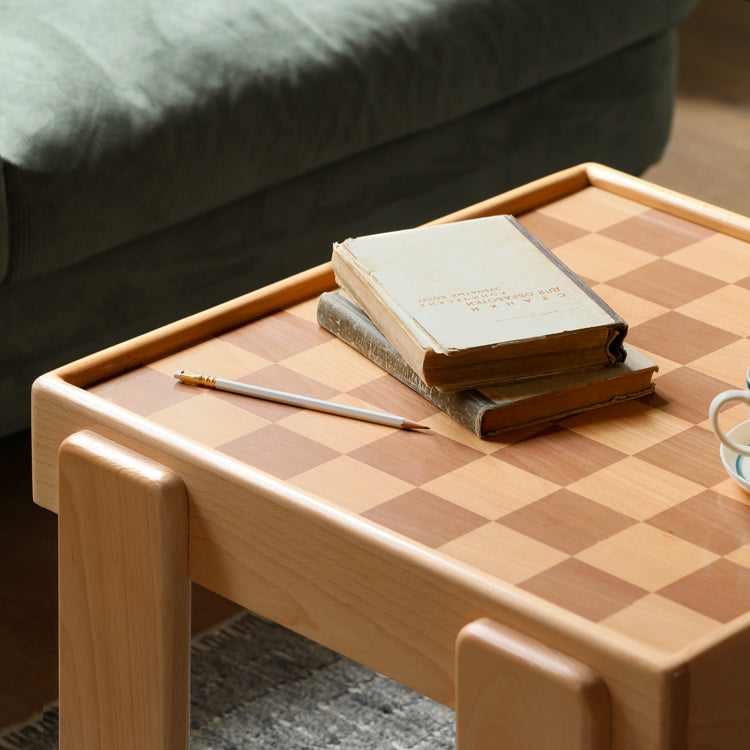 Beech Solid wood home chess board table "