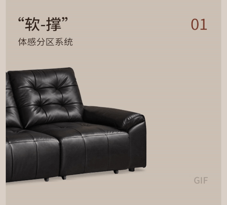 Genuine Leather Tufted Pull-Out Sleeper Sofa with Storage Chaise