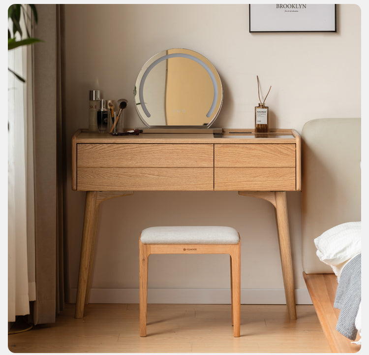 Oak Solid Wood Modern Minimalist Multifunctional Dressing Table