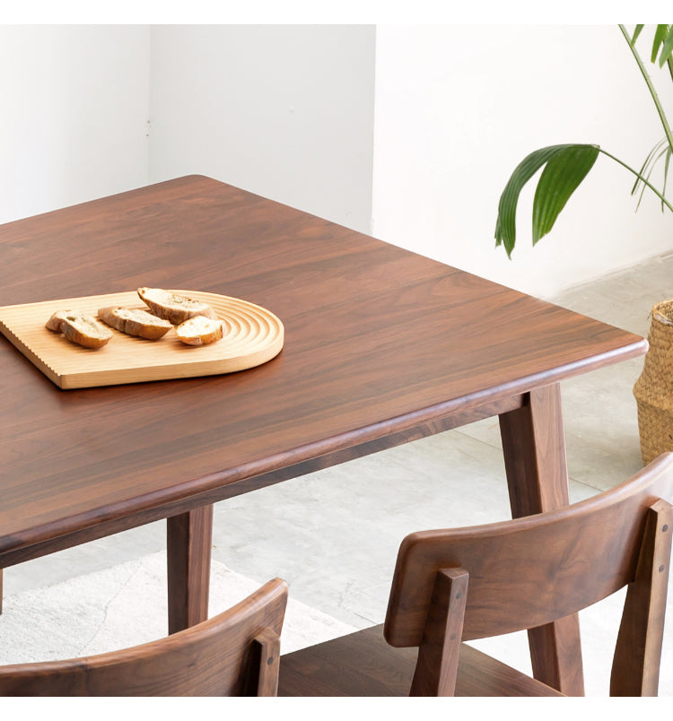 Black walnut solid wood dining table"