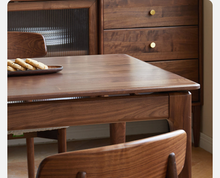 Black walnut solid wood rectangular dining table