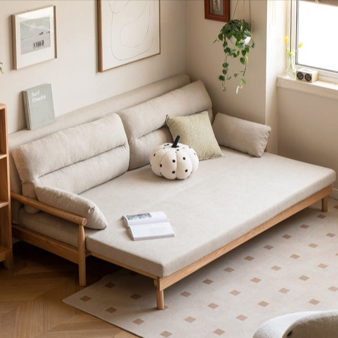 Oak solid wood sofa bed Sleepers sofa+