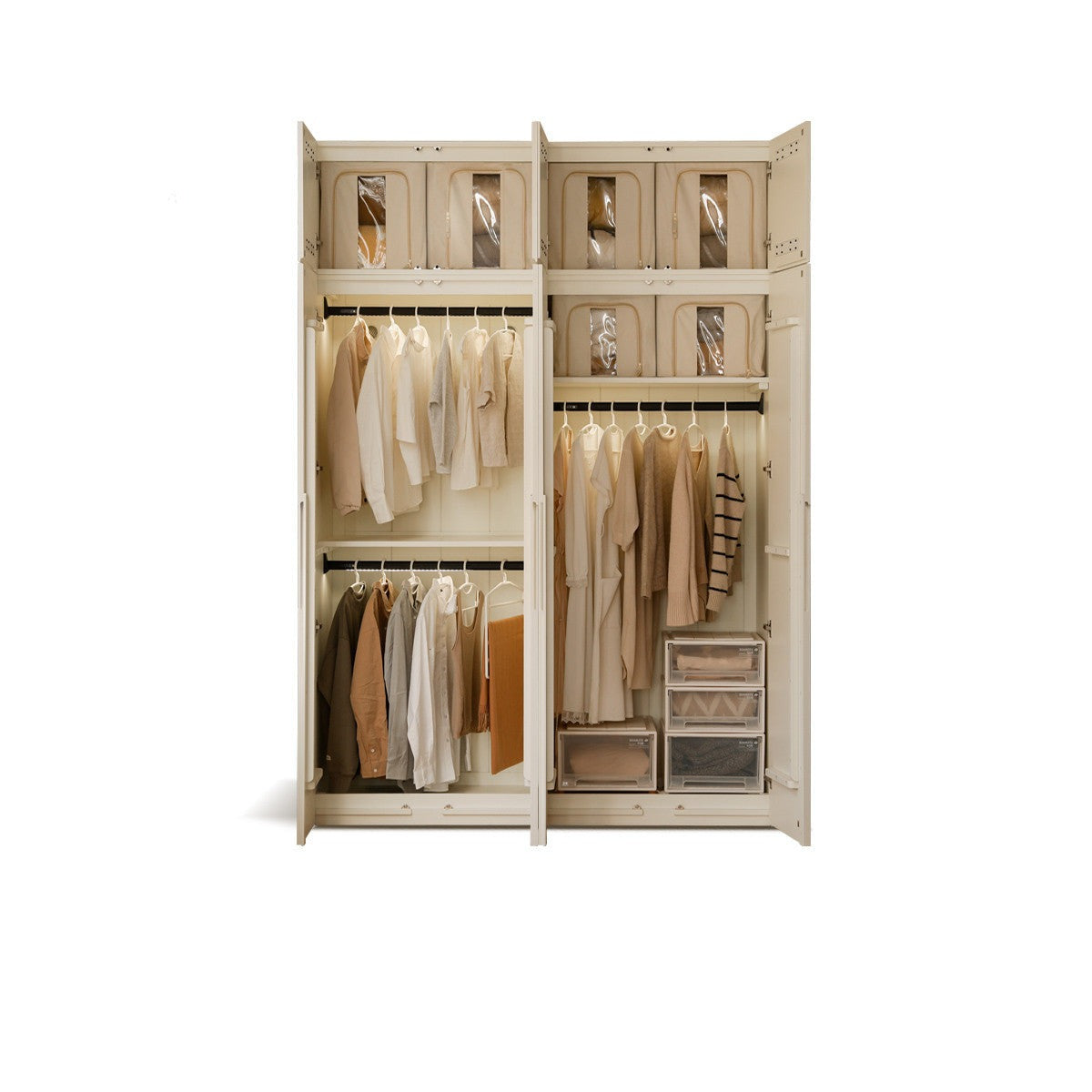 Solid wood cream wardrobe