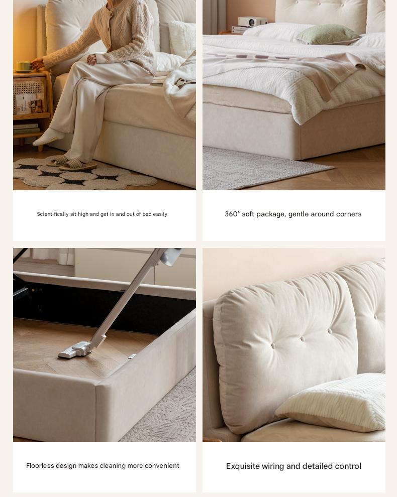 Cloud Upholstered Storage Bed with Tufted Wingback Headboard