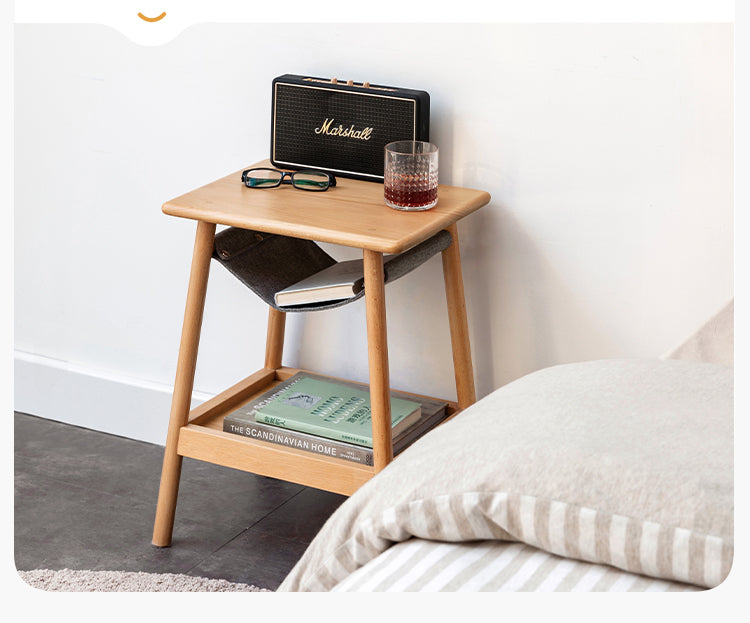 Beech solid wood small square coffee table