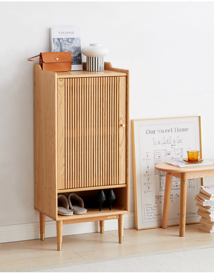 Oak modern Nordic small shoe cabinet