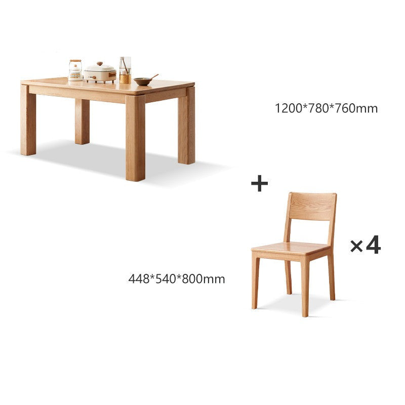Oak solid wood thick legs dining table"