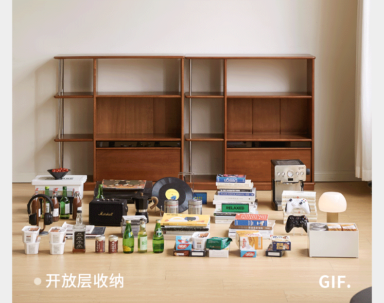 Poplar Solid Wood Bauhaus Style Bookcase