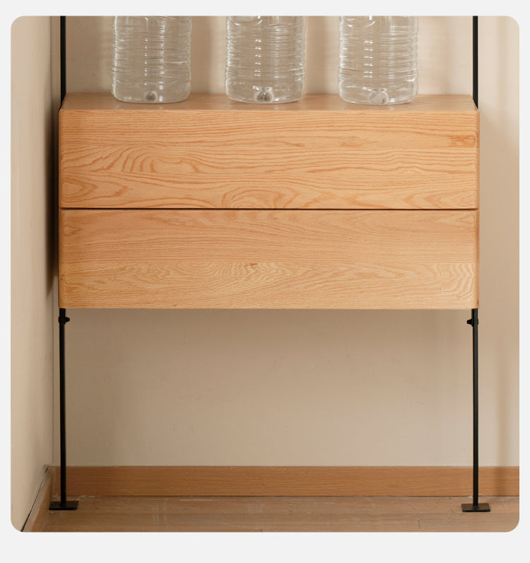 Oak Solid Wood Industrial Style Multi-layer Storage Rack