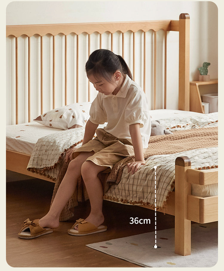 European Beech Solid Wood Modern Children's Bed