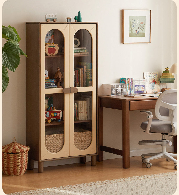 Solid Rubberwood Children's Bookshelf Retro Style