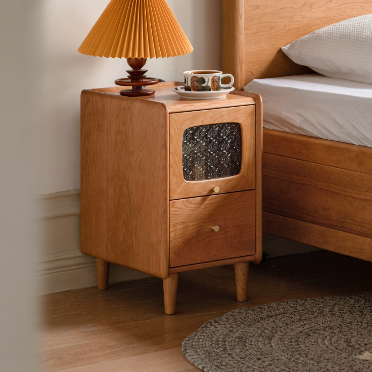 Cherry solid wood Nightstand.