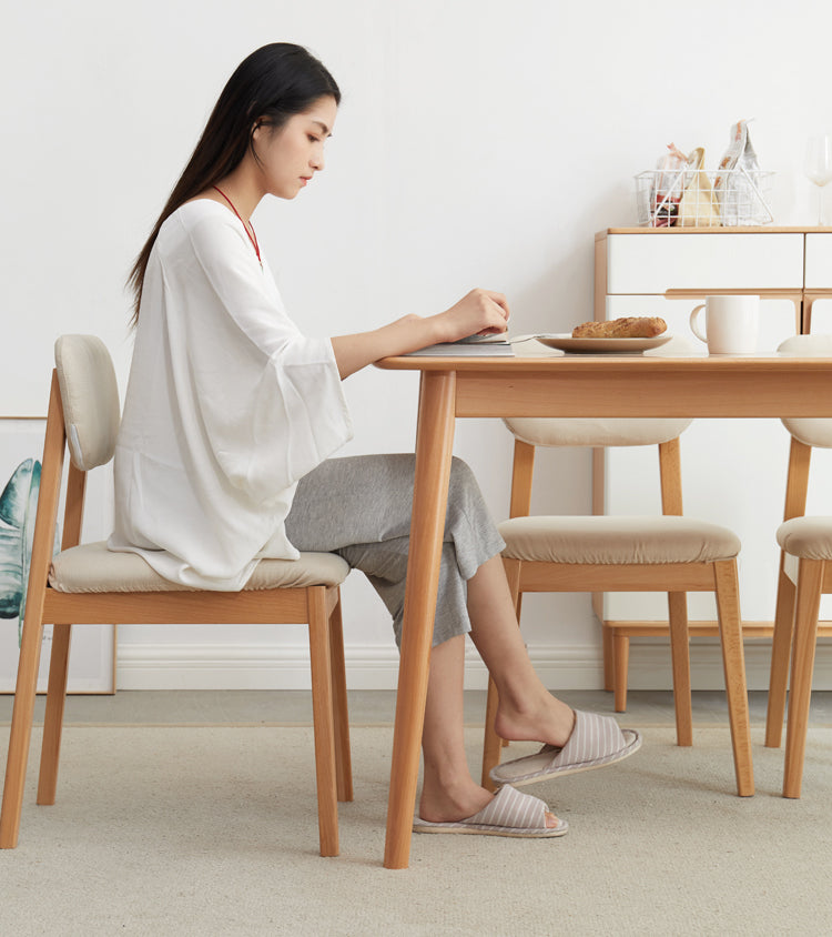 Beech solid wood dining table