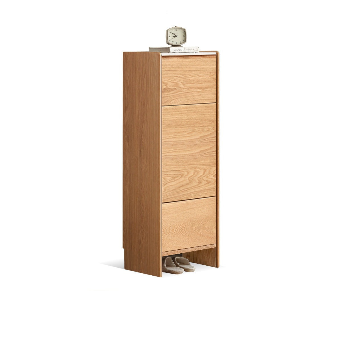 Poplar, Oak solid wood slate entrance shoe cabinet -