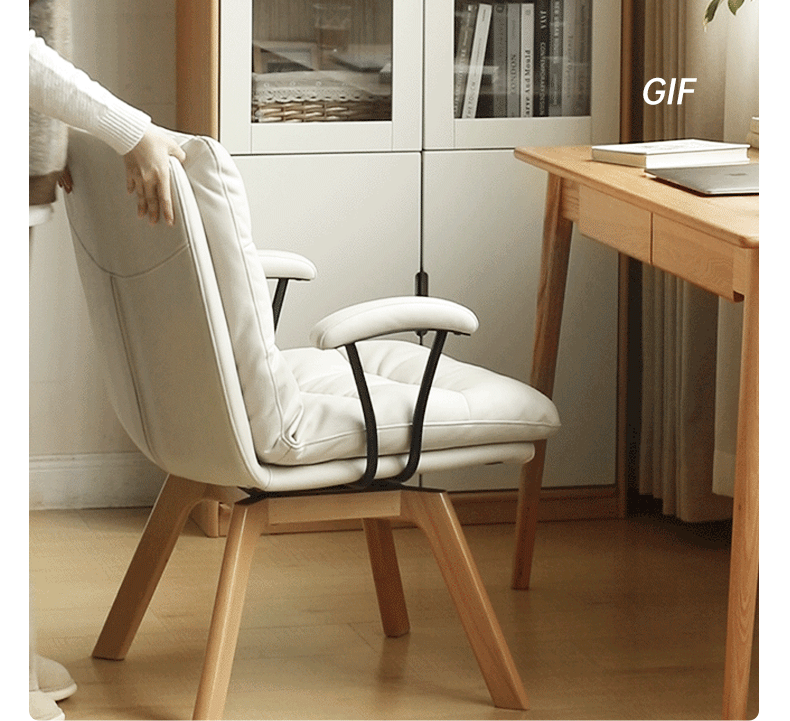 Beech solid wood rotating chair technical fabric-