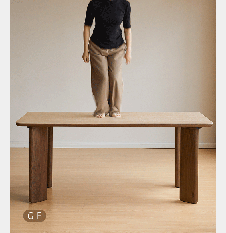 Black Walnut Solid Wood Travertine Slab Light Luxury Dining Table