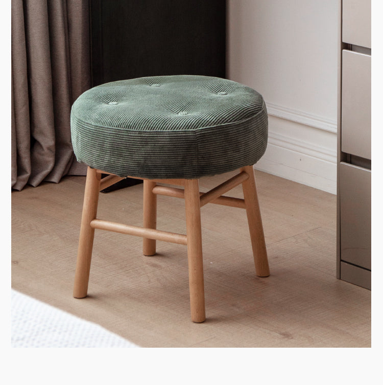 Oak Solid Wood Nordic Light Luxury Style Makeup Stool