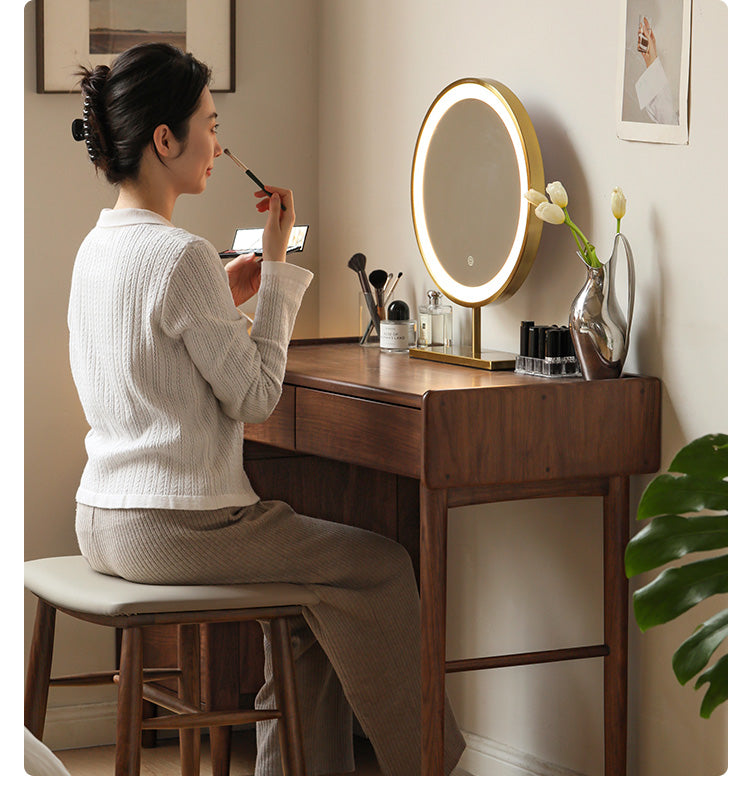 Black Walnut Solid Wood Modern Retractable Dressing Table: