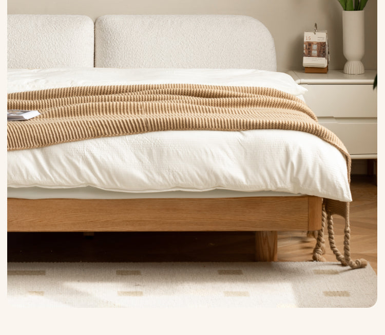Oak Solid Wood Lamb Fleece Soft Suspension Cream Bed_)