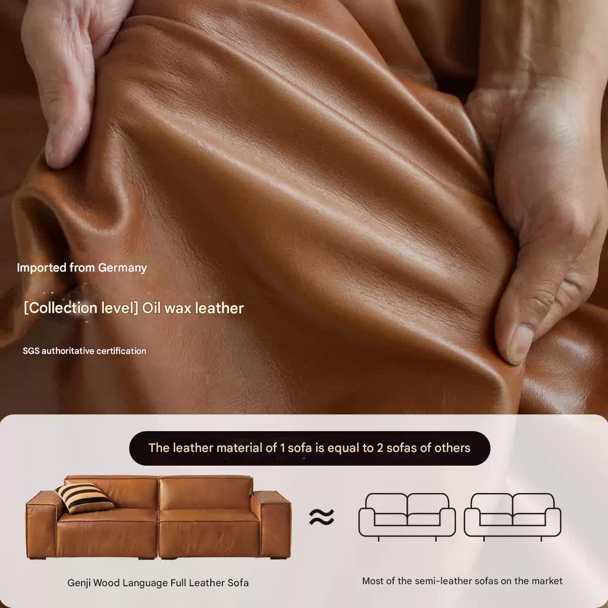 Full Leather Tofu Sofa first layer cowhide