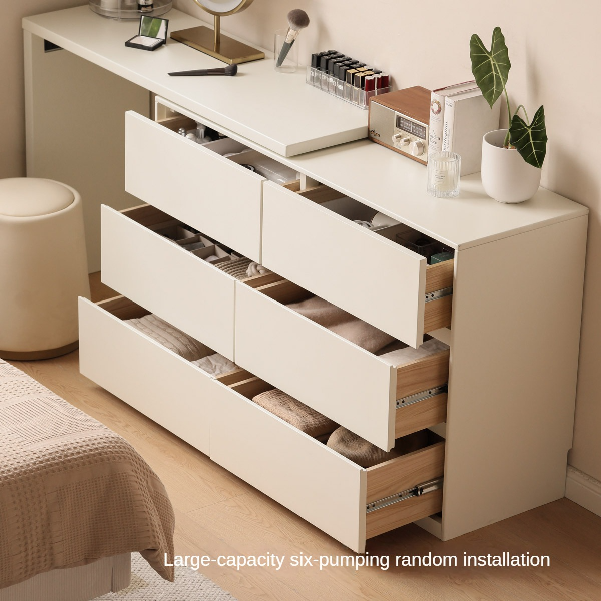 multifunctional bucket cabinet integrated dressing table modern