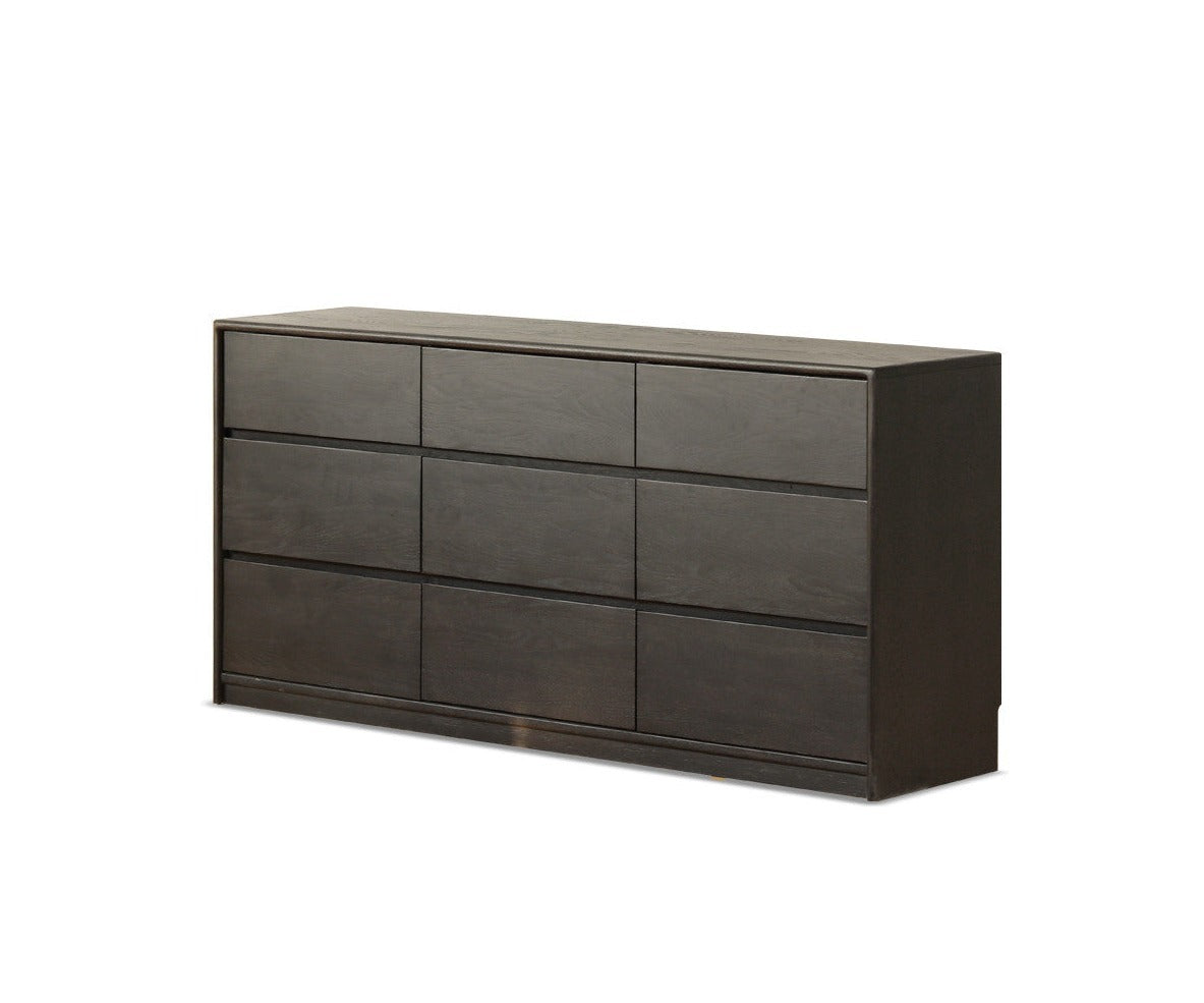 Oak solid wood Black chest of drawers)